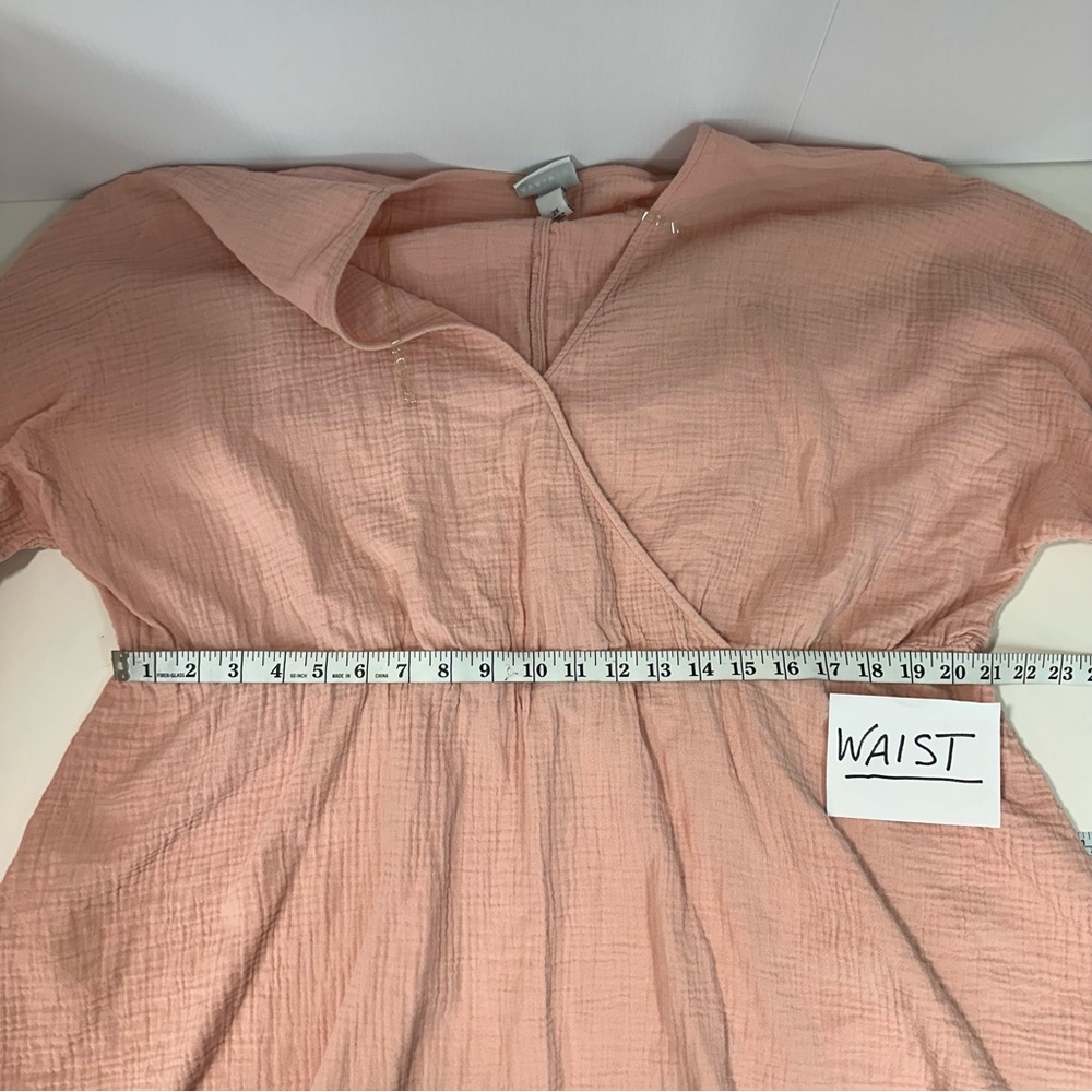 Ava & Viv Women Pink Crepe Long Sleeve Blouse V Neck Wrap Stretch Waist … - Picture 11 of 12